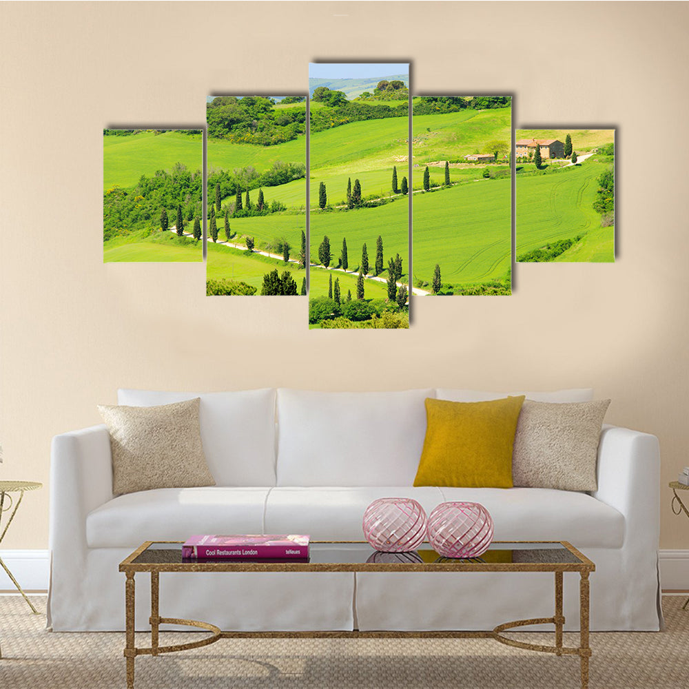 Beautiful view of Tuscany Multi Panel Canvas Wall Art