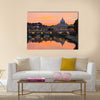 Saint Peter Basilica at sunset Multi panel canvas wall art