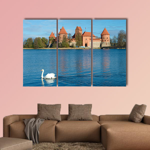 Medieval castle of Trakai, Vilnius, Lithuania multi panel canvas wall art