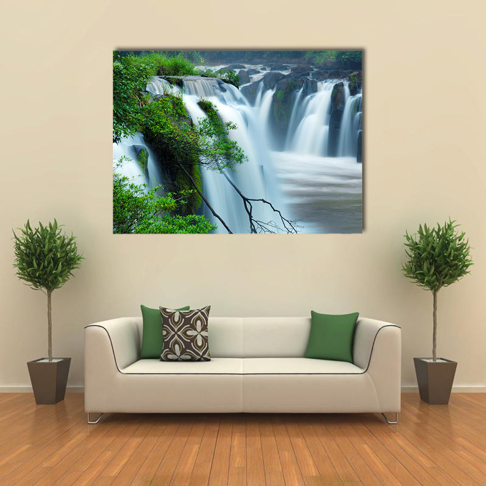 Tad-Pa Suam waterfall , Champasak province, Southern Laos multi panel canvas wall art