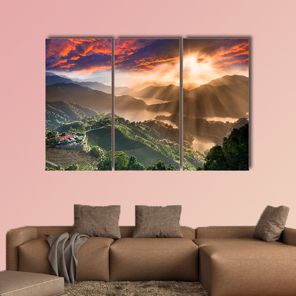 Sunset of Tanyao, Beiyi Rd., New Taipei City, multi panel canvas wall art