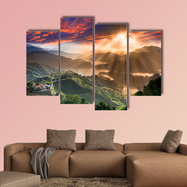 Sunset of Tanyao, Beiyi Rd., New Taipei City, multi panel canvas wall art