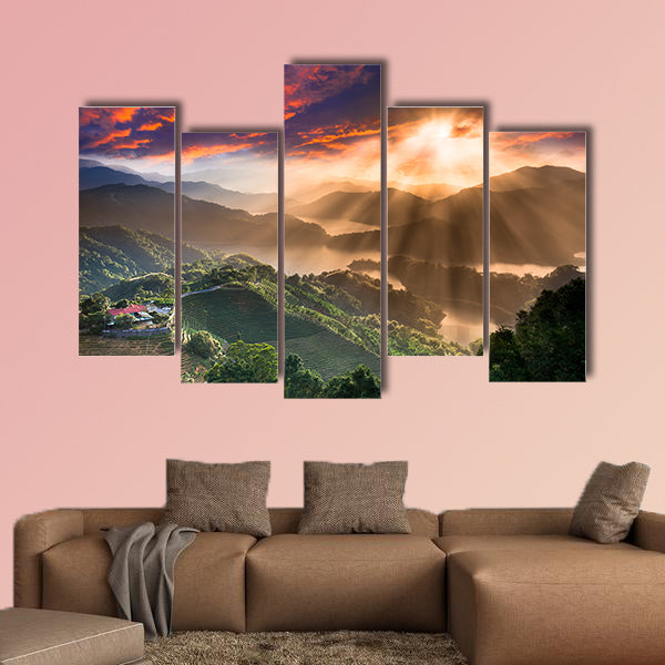 Sunset of Tanyao, Beiyi Rd., New Taipei City, multi panel canvas wall art