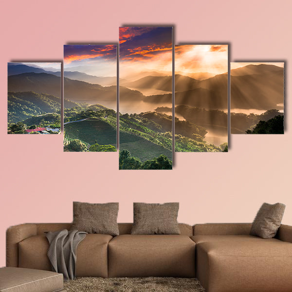 Sunset of Tanyao, Beiyi Rd., New Taipei City, multi panel canvas wall art