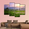 Tropical valley with rice terraces and trees. Bali. Indonesia Multi panel canvas wall art