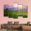 Tropical valley with rice terraces and trees. Bali. Indonesia Multi panel canvas wall art