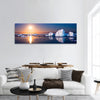 Summer night in Antarctica Icebergs floating in moonlight panoramic canvas wall art