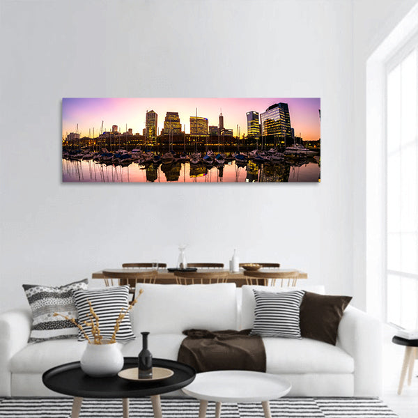 Famous neighbourhood of Puerto Madero Argentina Panoramic canvas Wall Art