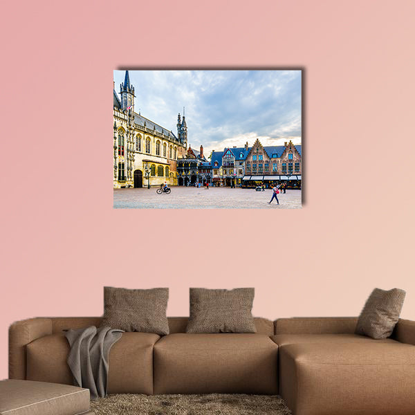 Background in the medieval city of Bruges, Belgium multi panel canvas wall art
