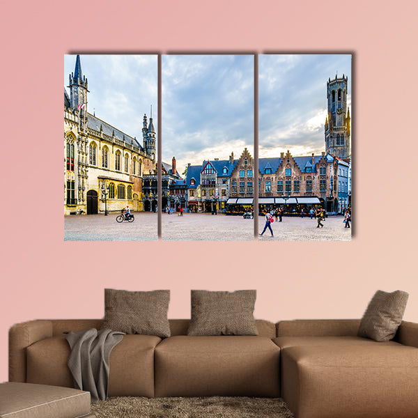 Background in the medieval city of Bruges, Belgium multi panel canvas wall art