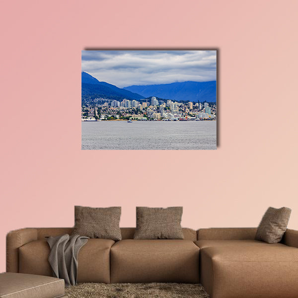 Vancouver North Shore skyline and waterfront with Grouse mountain wall art