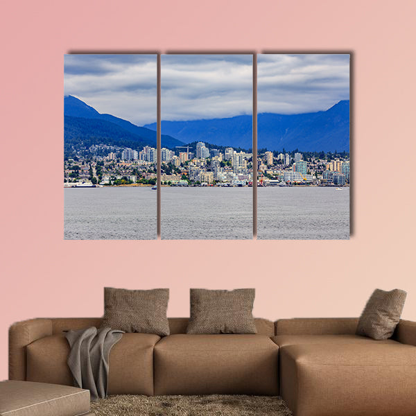 Vancouver North Shore skyline and waterfront with Grouse mountain wall art
