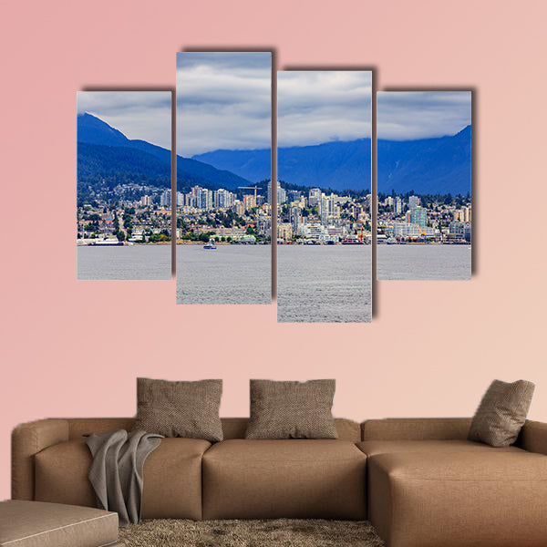 Vancouver North Shore skyline and waterfront with Grouse mountain wall art