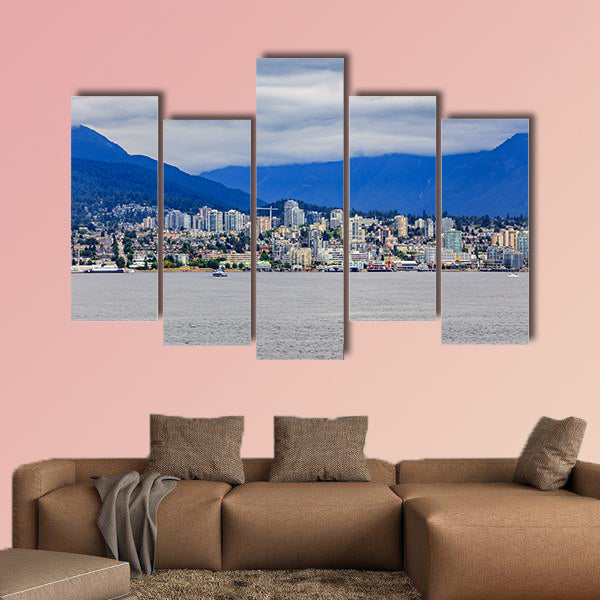 Vancouver North Shore skyline and waterfront with Grouse mountain wall art