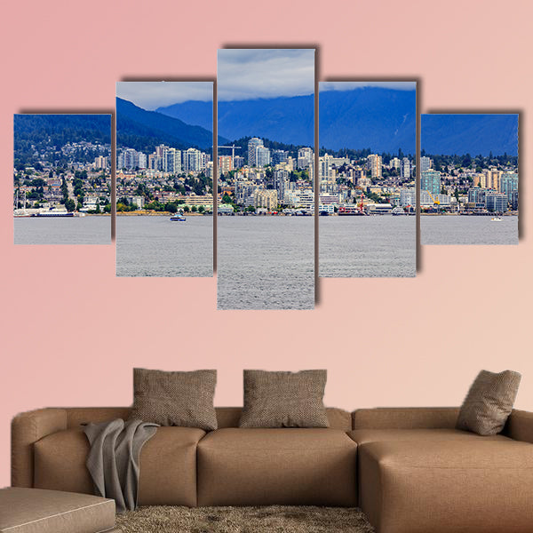 Vancouver North Shore skyline and waterfront with Grouse mountain wall art