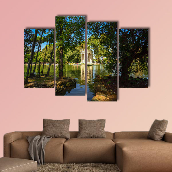 Garden of Villa Borghese, Rome, Italy multi panel canvas wall art