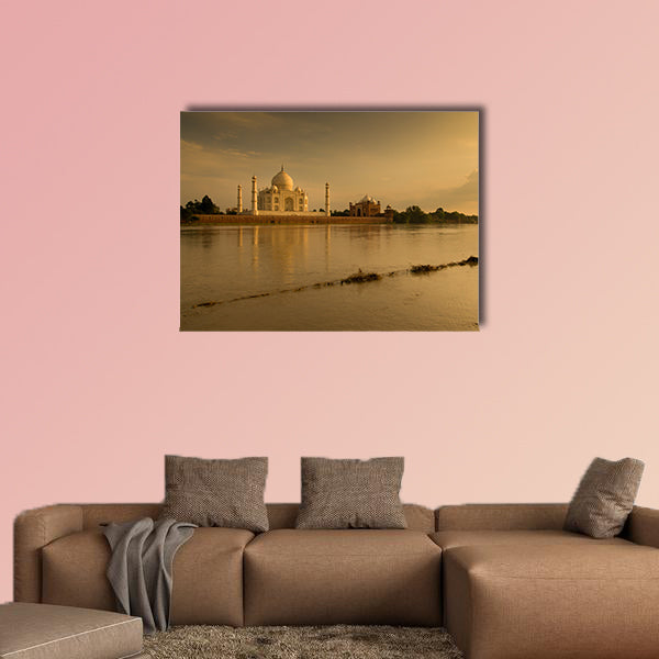 Taj Mahal in sunset scene multi panel canvas wall art