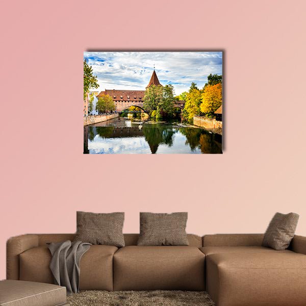 Nuremberg, Schlayer Hallergate Bridge over the Pegnitz River, wall art