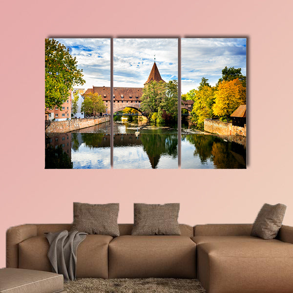 Nuremberg, Schlayer Hallergate Bridge over the Pegnitz River, wall art