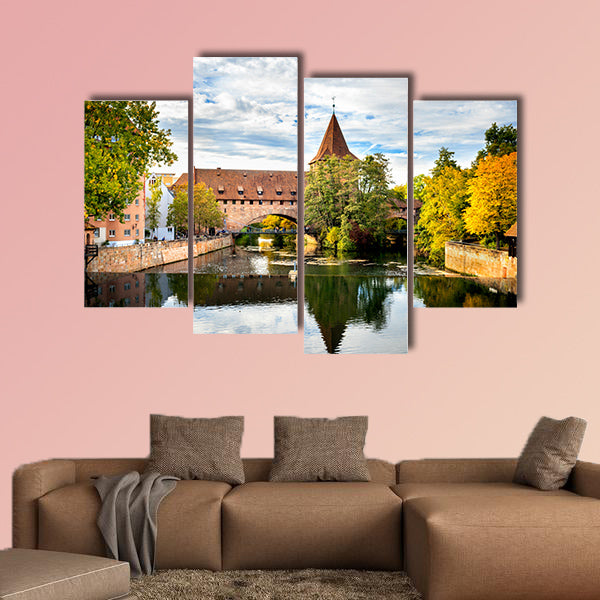 Nuremberg, Schlayer Hallergate Bridge over the Pegnitz River, wall art