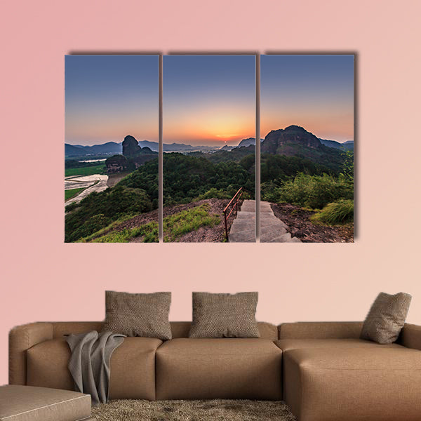 Natural landscape of National Geological Scenic Area, multi panel canvas wall art