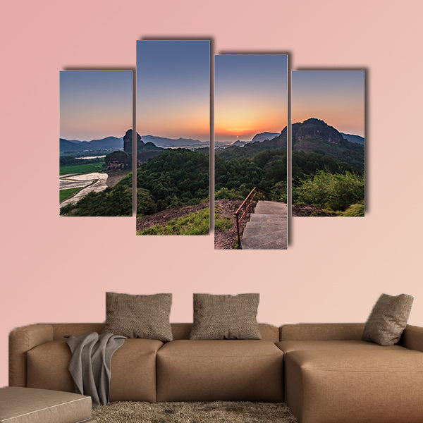 Natural landscape of National Geological Scenic Area, multi panel canvas wall art