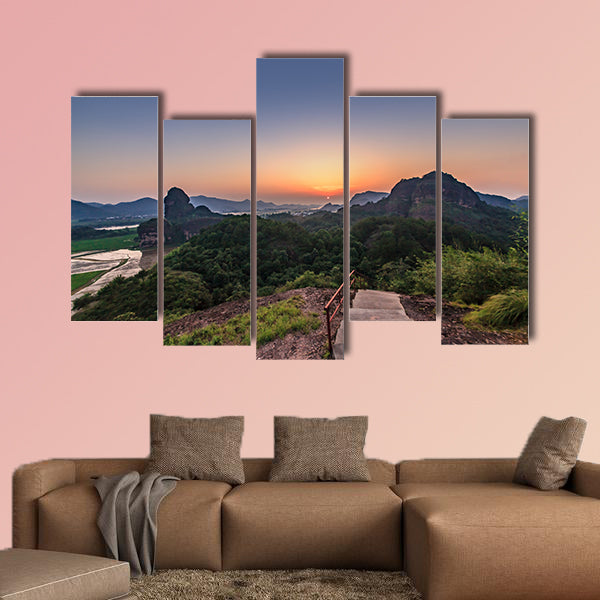 Natural landscape of National Geological Scenic Area, multi panel canvas wall art