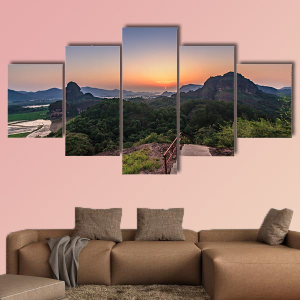 Natural landscape of National Geological Scenic Area, multi panel canvas wall art