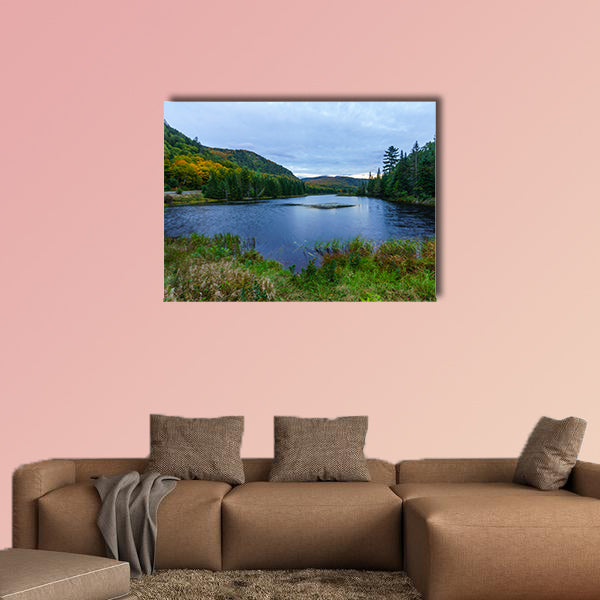 Sunset view of Monroe Lake, in Mont Tremblant National Park, Quebec, Canada