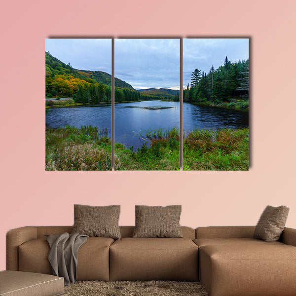 Sunset view of Monroe Lake, in Mont Tremblant National Park, Quebec, Canada