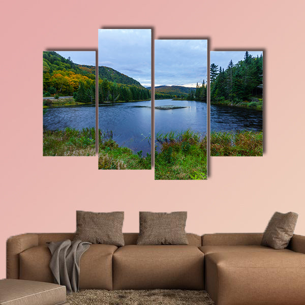 Sunset view of Monroe Lake, in Mont Tremblant National Park, Quebec, Canada