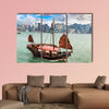 Traditional Chinese wooden sailing ship in Victoria Harbor multi panel canvas wall art