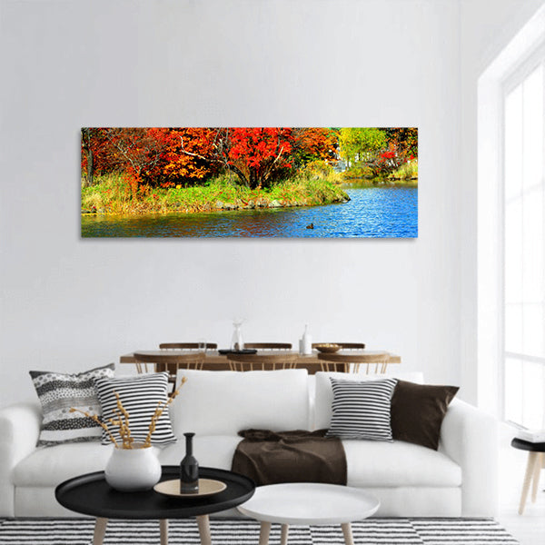 Autumn landscape of Nakajima Park panoramic canvas wall art