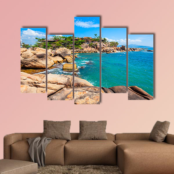 Hon Chong cape rock garden is a popular tourist attraction in Nha Trang city in Vietnam