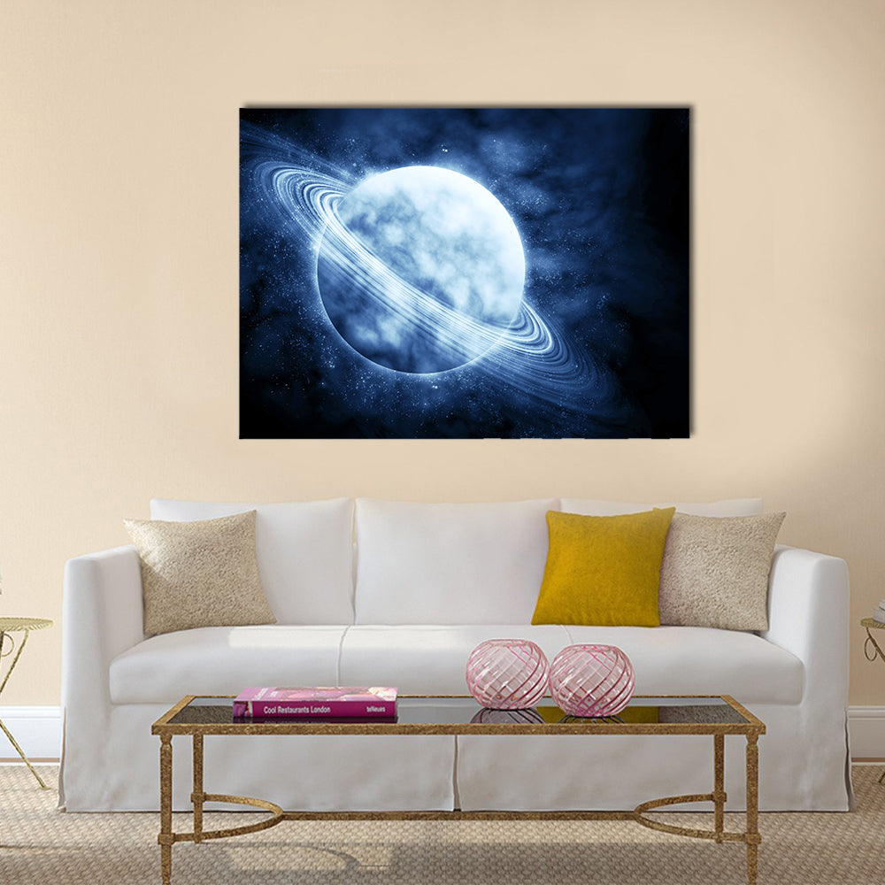 Blue planet in beautiful space Image Multi Panel Canvas Wall Art