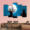  Illustration of a Halloween poster background, multi panel canvas wall art