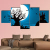  Illustration of a Halloween poster background, multi panel canvas wall art