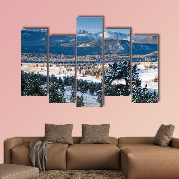 Sunrise over Rocky Mountain National Park, Colorado multi panel canvas wall art