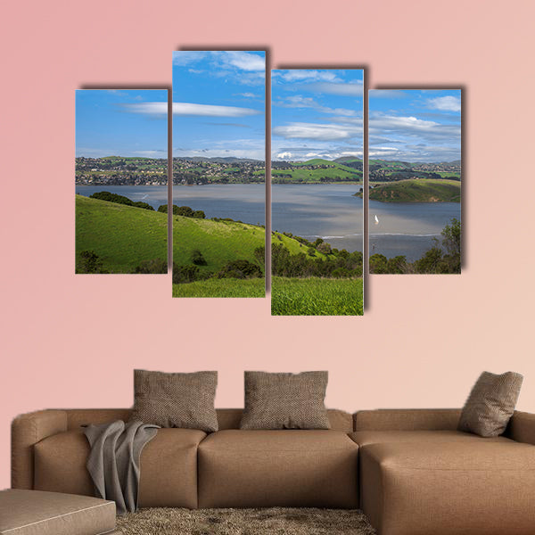 Wurzburg, view with vineyard, authentic beautiful towns of Germany, multi panel canvas wall art