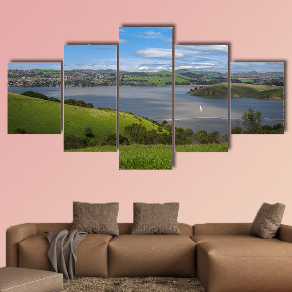 Wurzburg, view with vineyard, authentic beautiful towns of Germany, multi panel canvas wall art