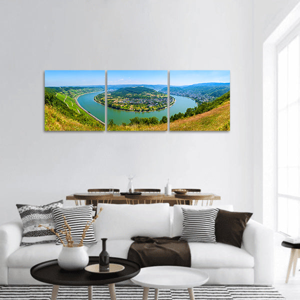 Boppard town from Gedeonseck Rhine valley in Germany panoramic canvas wall art