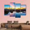 Coral reef emerges from the water at a reduced water level multi panel canvas wall art