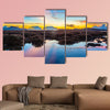 Coral reef emerges from the water at a reduced water level multi panel canvas wall art