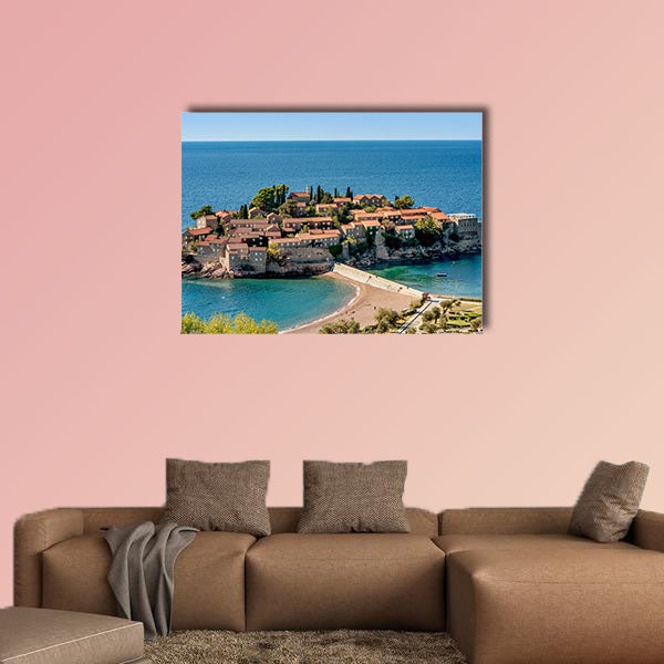Island Sveti stefan (St. Stephan) in Budva, Montenegro multi panel canvas wall art