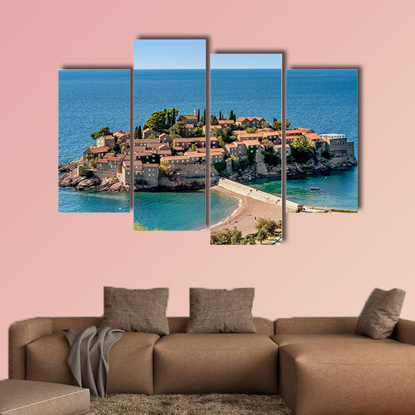 Island Sveti stefan (St. Stephan) in Budva, Montenegro multi panel canvas wall art
