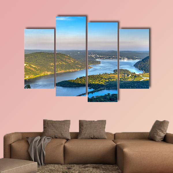 View from Bear Mountain, one of the best-known peaks of New York's Hudson Highlands multi panel canvas wall art