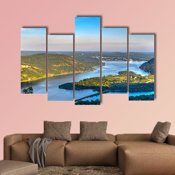 View from Bear Mountain, one of the best-known peaks of New York's Hudson Highlands multi panel canvas wall art