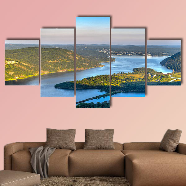 View from Bear Mountain, one of the best-known peaks of New York's Hudson Highlands multi panel canvas wall art