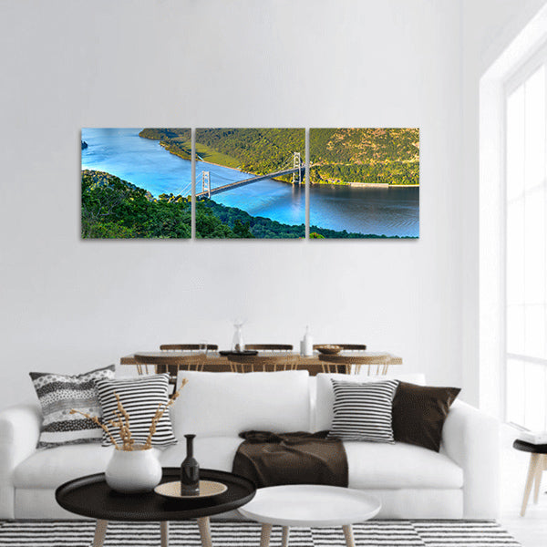 Bear Mountain Bridge suspension bridge in New York panoramic canvas wall art