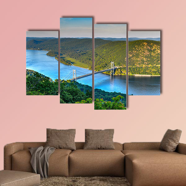 The Bear Mountain Bridge, ceremonially named the Purple Heart multi panel canvas wall art